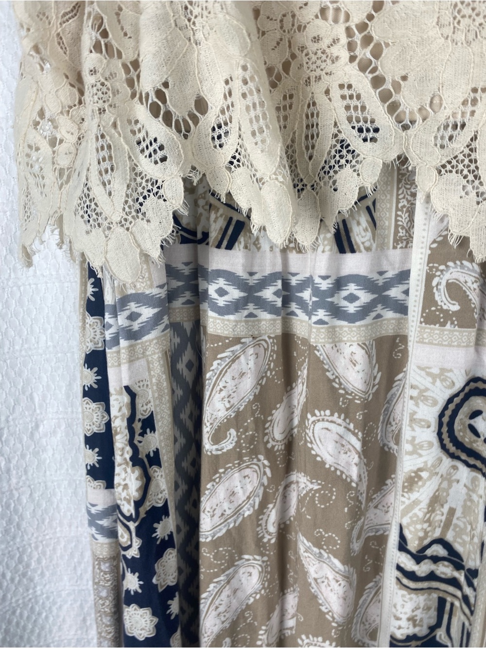 Boho Crochet Lace Patchwork Paisley Maxi Dress Plus Size 26/28W Cottagecore - Picture 8 of 8
